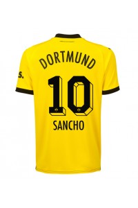 Borussia Dortmund Jadon Sancho #10 Jalkapallovaatteet Kotipaita 2023-24 Lyhythihainen